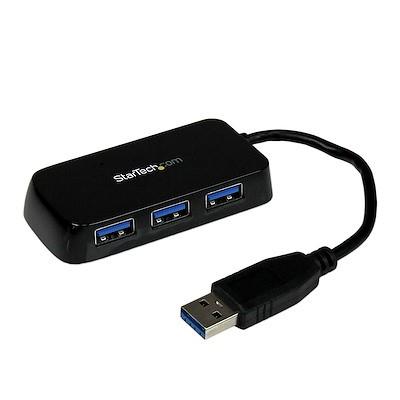 Adaptador Portable 4 Port SuperSpeed Mini USB 3.0 Hub