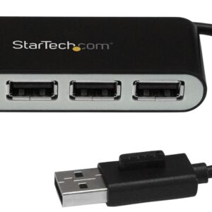 Hub Portátil USB 2.0 de 4 Puertos con Cable Integrado