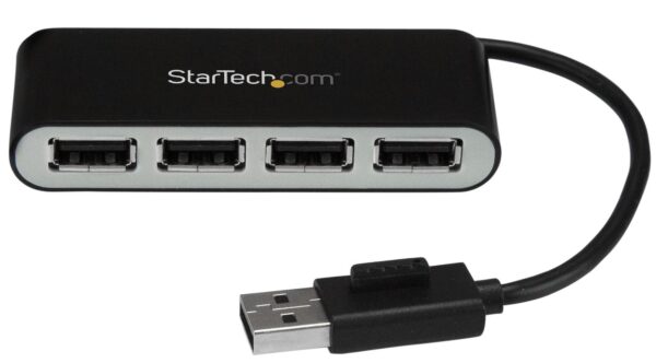 Hub Portátil USB 2.0 de 4 Puertos con Cable Integrado