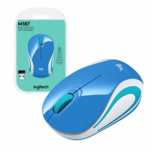 MOUSE INALAMBRICO LOGITECH 2.4GHZ M187 MINI AZUL - Imagen 1